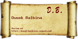 Dusek Balbina névjegykártya